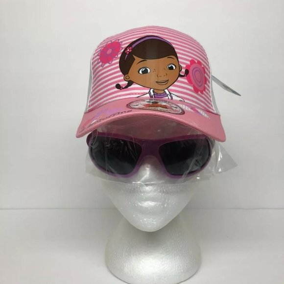 Kids Hat Disney Doc. Mc STUFFINS with Flip Down Sunglasses Pink - Brand New - Picture 1 of 4
